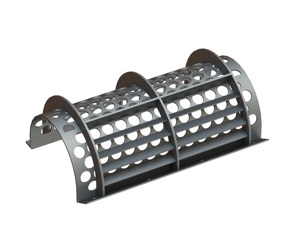 Cesto vagliante, larghezza 796 mm, spessore lamiera forata t=6, foratura Ø45 legamento 10 per Weima Maschinenbau GmbH 
