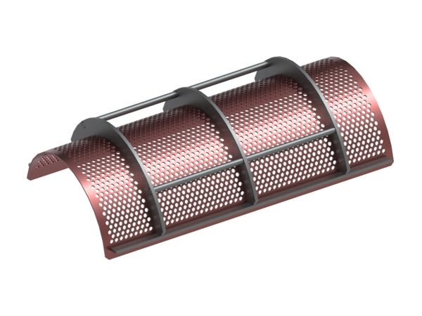 Cesto vagliante, larghezza 976, spessore lamiera t=6, perforazione Ø12, ligamento 5, Hardox per Herbold Meckesheim GmbH 