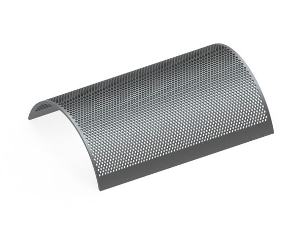 Chapa de criba, ancho 1070, espesor de chapa t=15, perforación escalonada Ø12/Ø14, ligament 5/3 para Previero 