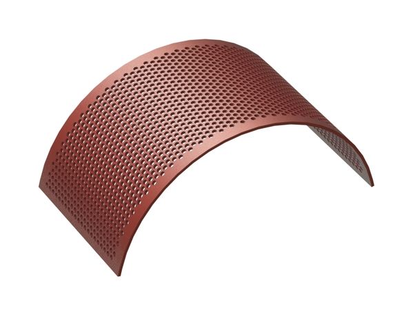 Chapa de criba, ancho 308, espesor de chapa t=6, perforación Ø9, ligament 4, Hardox para Cumberland 