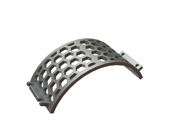 Chapa de criba ancho 360, espesor t=25, perforación hexagonal ancho entre caras 60, ligamento 20 para Lindner Recyclingtech Lindner Jupiter 1800