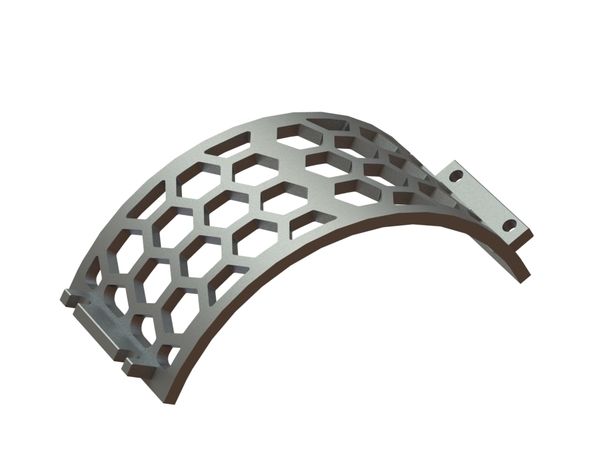 Chapa de criba ancho 360, espesor t=25, perforación hexagonal ancho entre caras 80, puente 20 para Lindner Recyclingtech Lindner Jupiter 1800
