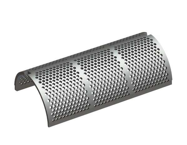 Chapa de criba ancho 744, espesor de chapa t=15, perforación redonda Ø15, puente 5 para Weima Maschinenbau GmbH 