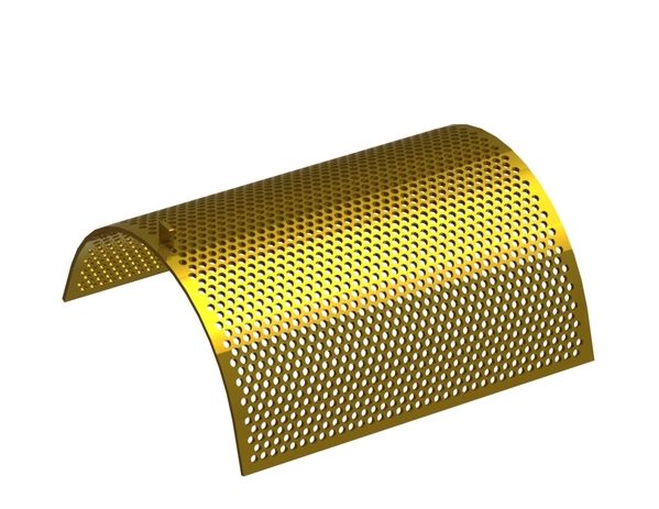 Chapa de criba, ancho 779, espesor de chapa t=10, perforación Ø13, nervio 6, resistente al desgaste para Tria 