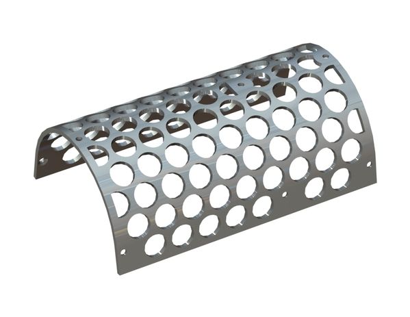 Chapa de criba derecha, ancho 877, WLK18J, espesor de chapa t=15, perforación Ø74, nervio 16 para Weima Maschinenbau GmbH 