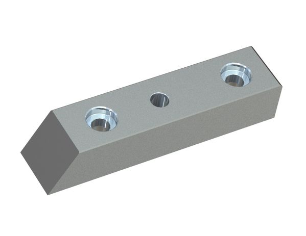 Chopper knife 220.6x50x43 PremiumCut, 3 countersunk holes for Eldan Recycling 