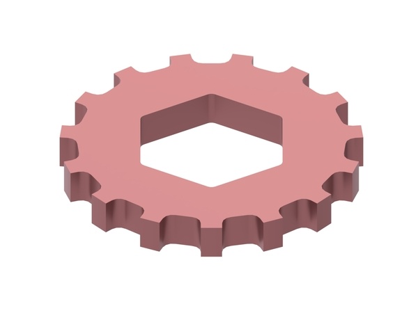 Cisaille rotor Ø129x15, PremiumCut, 15 dents, hexagone intérieur entre plats 60.1, Hardox pour Moco 