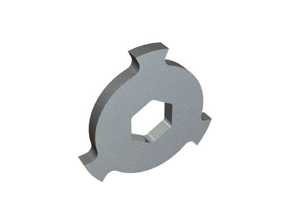 Cisaille rotor Ø204x19, 3 dents, Premium Line, six pans intérieur largeur sur plats 60, variante B1 pour Moco 