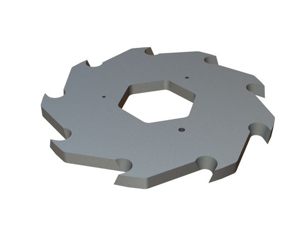 Cizalla de rotor Ø662x35, 9 dientes, hexágono interior ancho entre caras 204 