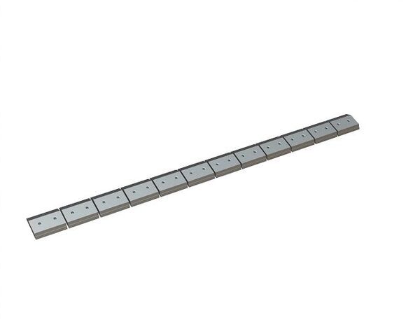 Clamping bar 12-part (12-piece) 2472x175x38, 24x M20 threads for Vecoplan Vecoplan VEZ