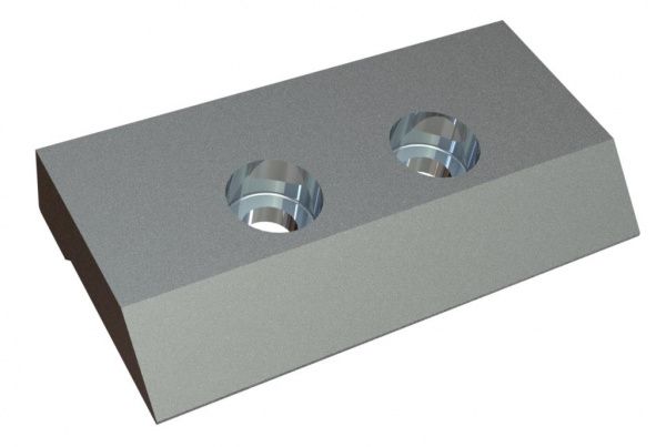 Clamping bar 195x100x25/30, 2 countersunk holes, with chamfer for MeWa | Ehehalt | Andritz MeWa | THM Recycling Mewa UG 1000