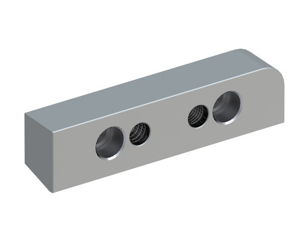 Clamping bar 2T RR 159x39x32, 2 countersunk holes, 2xM16 thread, right rounded for Eldan Recycling 