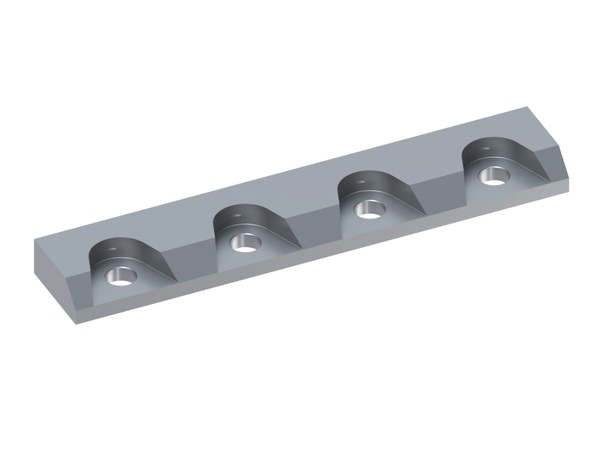 Clamping bar middle 385x70x30 4 holes for Vecoplan  Clamping bar middle 385x70x30 4 holes for Vecoplan