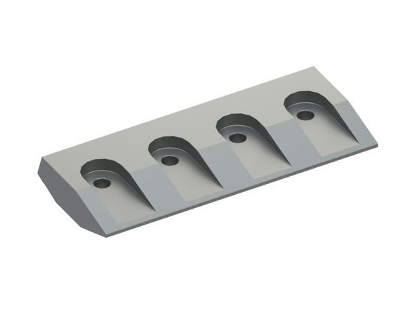 Clamping bar middle 389x170x48 4 holes for Vecoplan 