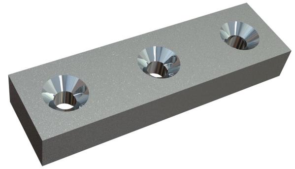 Coltello 195x56x28 Premium Line, 3 fori svasati su entrambi i lati, versione X per MeWa | Ehehalt | Andritz MeWa | THM Recycling Andritz MeWa UG 1600 S