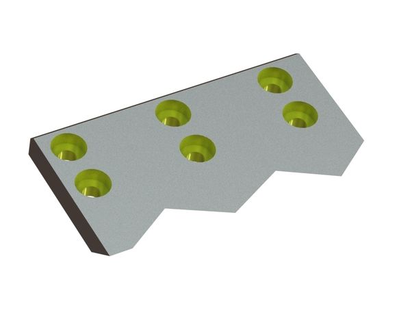 Coltello per cesoia a ghigliottina sinistro 497x326x45 Eco Line, 6 fori svasati Ø23/Ø33 