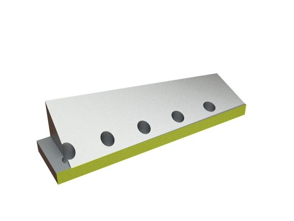 Coltello per cesoia a ghigliottina sinistro 544x140x135 Eco Line, 5 fori svasati Ø23/Ø33 