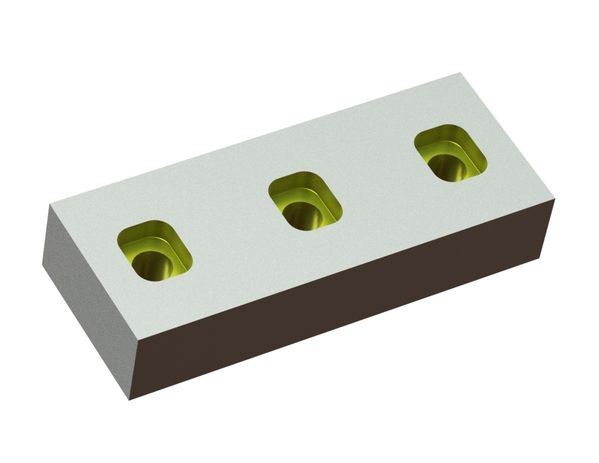 Coltello trituratore 196x78x38, Eco Line, 3 asole su entrambi i lati con fori Ø17, versione X 