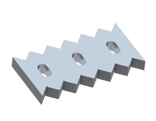 Combing knife 345x176x37, Premium Line, version 43, W9 version for Lindner Recyclingtech Lindner Universo 2200