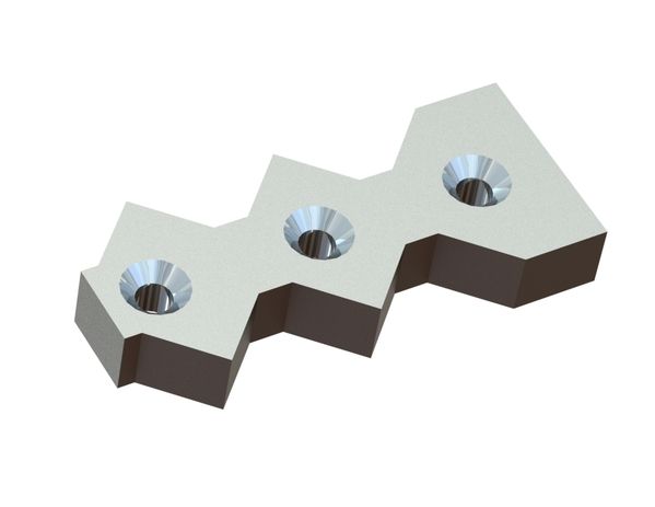 Contracuchilla 308x133x45 Premium Line, 3 taladros cónicos por ambos lados para Weima Maschinenbau GmbH 
