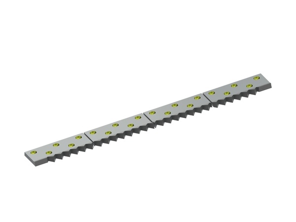 Contracuchilla 4 piezas 1992x187x42, Eco Line, paso de diente 65, 20 ranuras, versión B1 para Zeno Zerkleinerungsmaschinen 