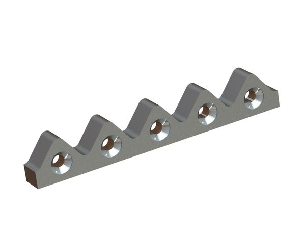 Contracuchilla 404x65x38, Premium Line, 5 perforaciones avellanadas, versión W8 para Eldan Recycling 