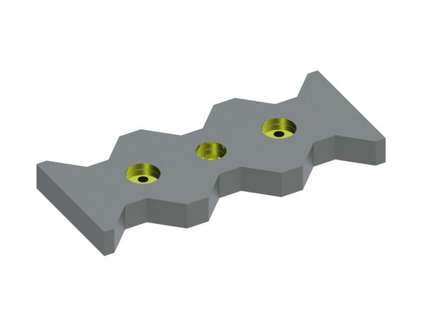 Contracuchilla 414x173x38 Eco Line, 2xØ45/M16, Ø39,8/Ø18, versión B1 para Vecoplan 