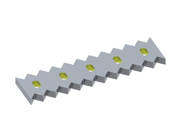 Contracuchilla, 500x125x27, StandardCut, versión 43, versión W9 para Lindner Recyclingtech Lindner Micromat Plus 2500