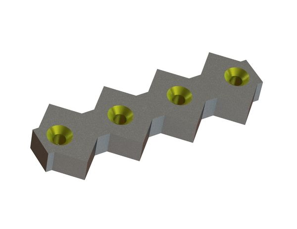 Contracuchilla central 399x132x45 Eco Line, versión 80, versión X para Weima Maschinenbau GmbH 