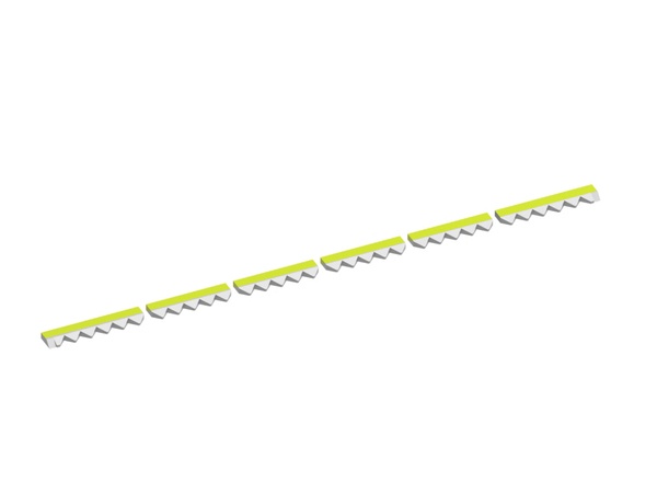 Contracuchilla de 6 piezas 2051x78x25 Eco Line, paso de diente 63.7, con chaflán para Vecoplan Vecoplan VAZ 220/200