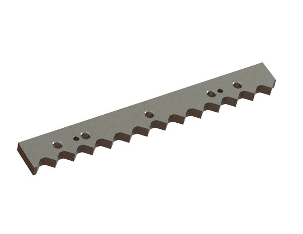 Contracuchilla exterior 491x60x20, PremiumCut, 13 muescas dentadas, 5x rosca M16, versión W para Untha Untha LR 1000