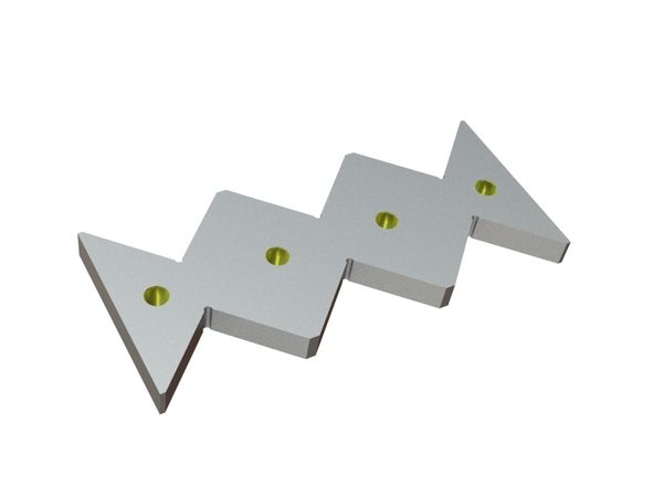 Contracuchilla larga, 453x200x32, Eco Line, 4 perforaciones, paso de diente 151 para Lindner Recyclingtech 