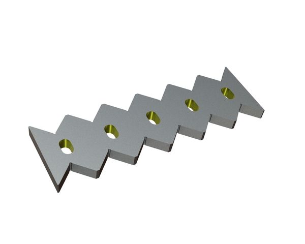 Contracuchilla / peine rascador, 500x156x27, StandardCut, versión 65, versión X para Lindner Recyclingtech 