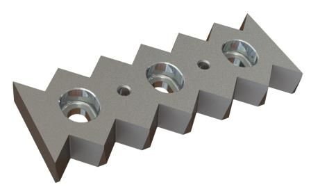 Contre-couteau 257x96x28 Premium Line, version 40, version Y pour Vecoplan Vecoplan VAZ 1600