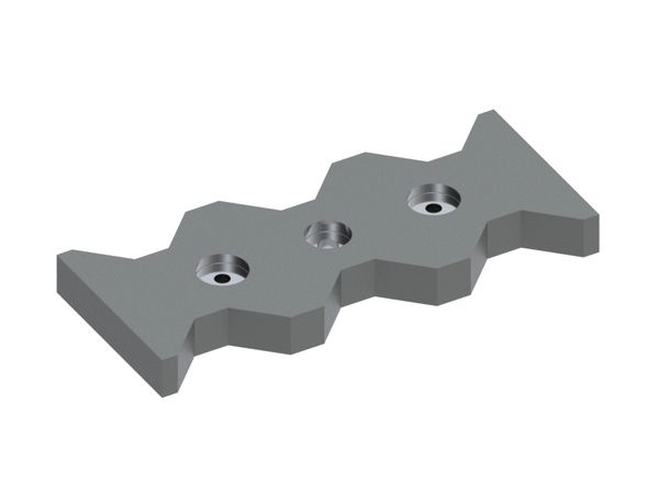 Contre-couteau 414x173x38 Premium Line, 2xØ45/M16, Ø39,8/Ø18, version B1 pour Vecoplan 