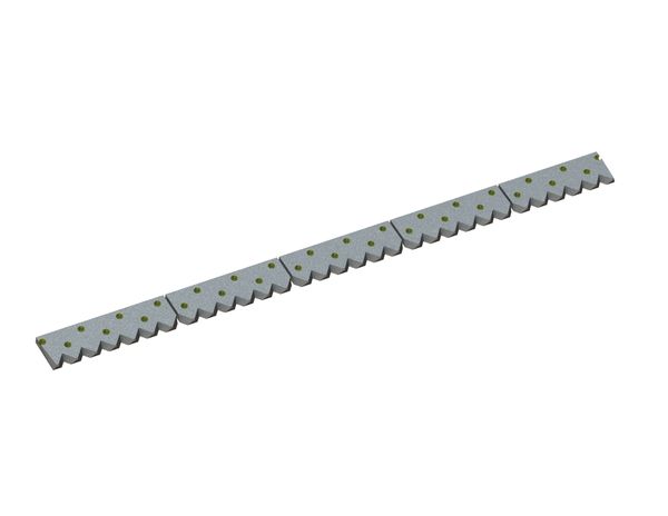 Contre-couteau 5 pièces 2481x156,9x30 Eco Line, pas de denture 82, 31 trous fraisés, version X pour Vecoplan Vecoplan VAZ
