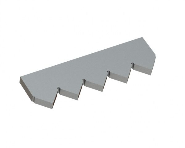 Contre-couteau central 409x125x25 Premium Line, version 80, version B2 pour Vecoplan Vecoplan VAZ 2000