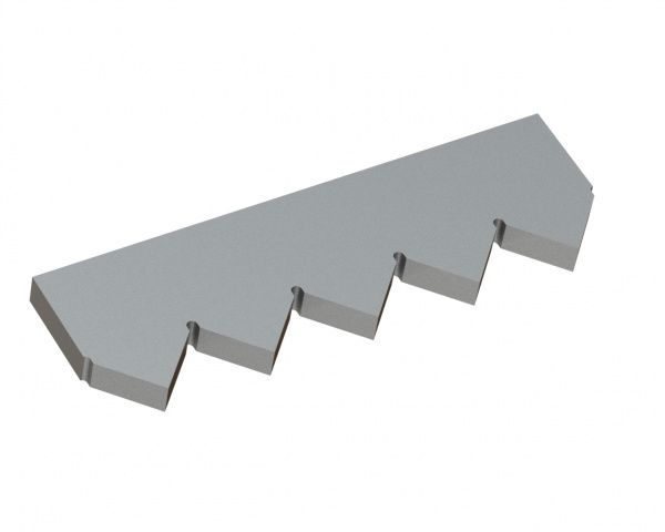 Contre-couteau central 409x125x25 Premium Line, version 80, version X pour Vecoplan Vecoplan VAZ 2500