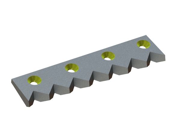 Contre-couteau centre-gauche 454x113x32 Eco Line, 4 trous fraisés, version B1 pour Weima Maschinenbau GmbH 