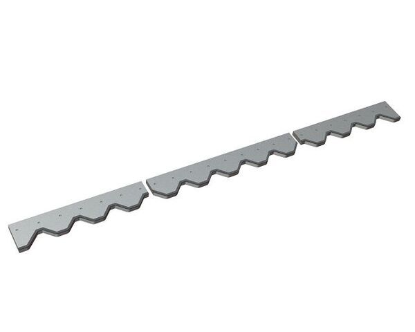 Contre-couteau en 3 parties 1991x134x25, version 140/80, renforcé pour Vecoplan Vecoplan VAZ