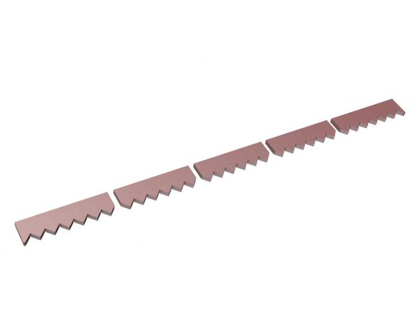 Contre-couteau en 5 parties 1992x111x20, Hardox, version 60 pour Vecoplan Vecoplan VAZ 2000