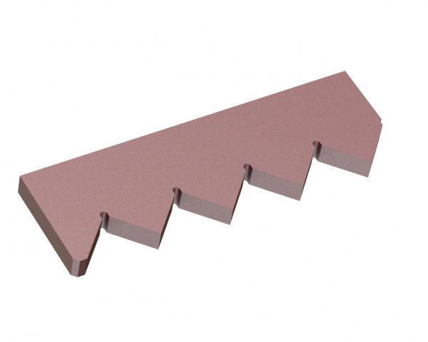 Contre-couteau extérieur 381x121x25, Hardox, version 80 pour Vecoplan 