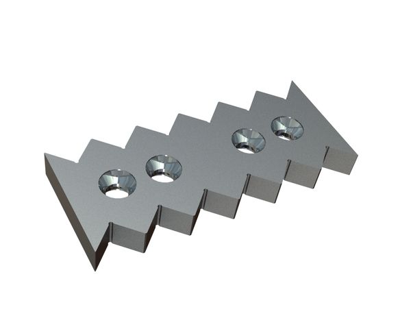 Contre-lame 345x146x37, Premium Line, version 43, version W9 pour Lindner Recyclingtech Lindner Meteor