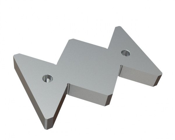 Contre-lame droite 345x215x47, Premium Line, version 117, version W8 pour Lindner Recyclingtech Lindner Jupiter