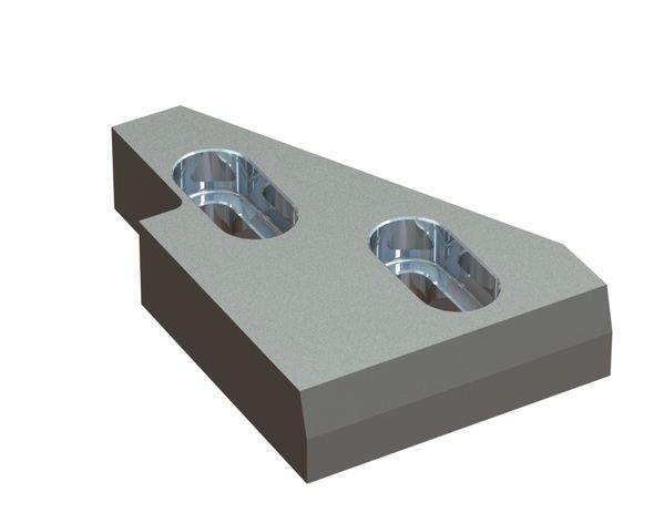 Contre-lame gauche 245x168x50, Premium Line, version W9 pour Eldan Recycling Eldan Super Chopper SC 1412