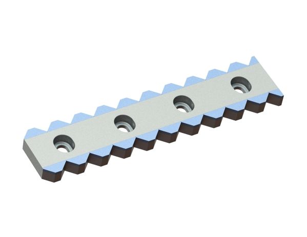 Controcoltello 448x98x25, CarbideCut, 4 lamature per asole, qualità in metallo duro H4 per Vecoplan 