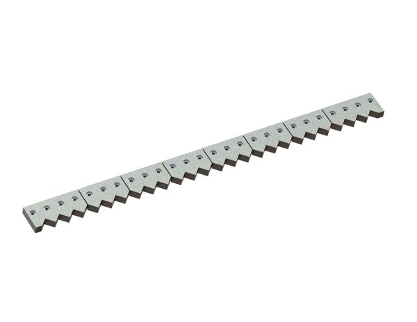 Controcoltello 8 pezzi 2060x150x45 Premium Line, versione 60, versione X, con svasatura piana per Weima Maschinenbau GmbH 