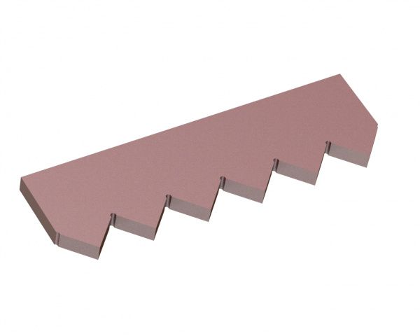 Controcoltello centrale 389x114x20, Hardox, versione 60 per Vecoplan 