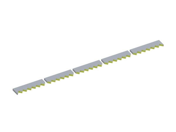 Controcoltello in 5 pezzi 1993x115x25 Eco Line, versione 60, versione X per Vecoplan Vecoplan VAZ 160/200
