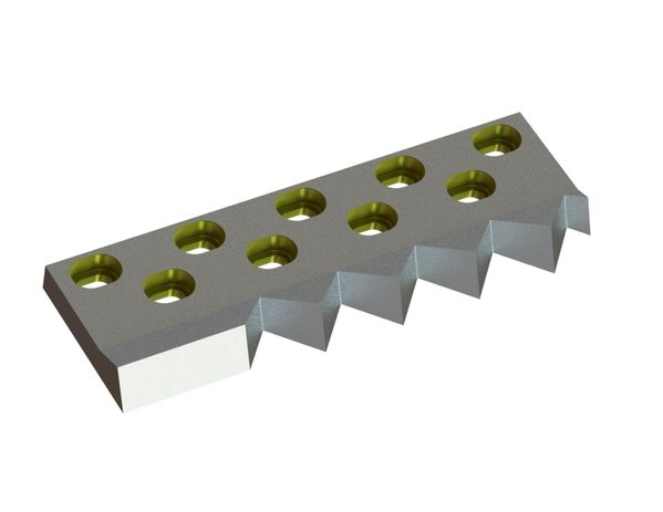 Controlama destra 498x166x43/30, Eco Line, 9 asole, passo dente 80.6, 5 intagli dentati per Zeno Zerkleinerungsmaschinen 